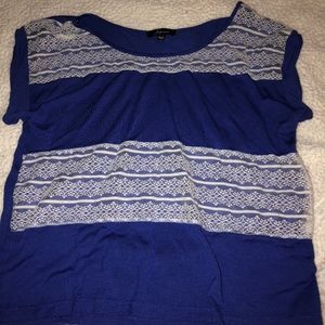 Blue Shirt With Mesh Pannel Detailing